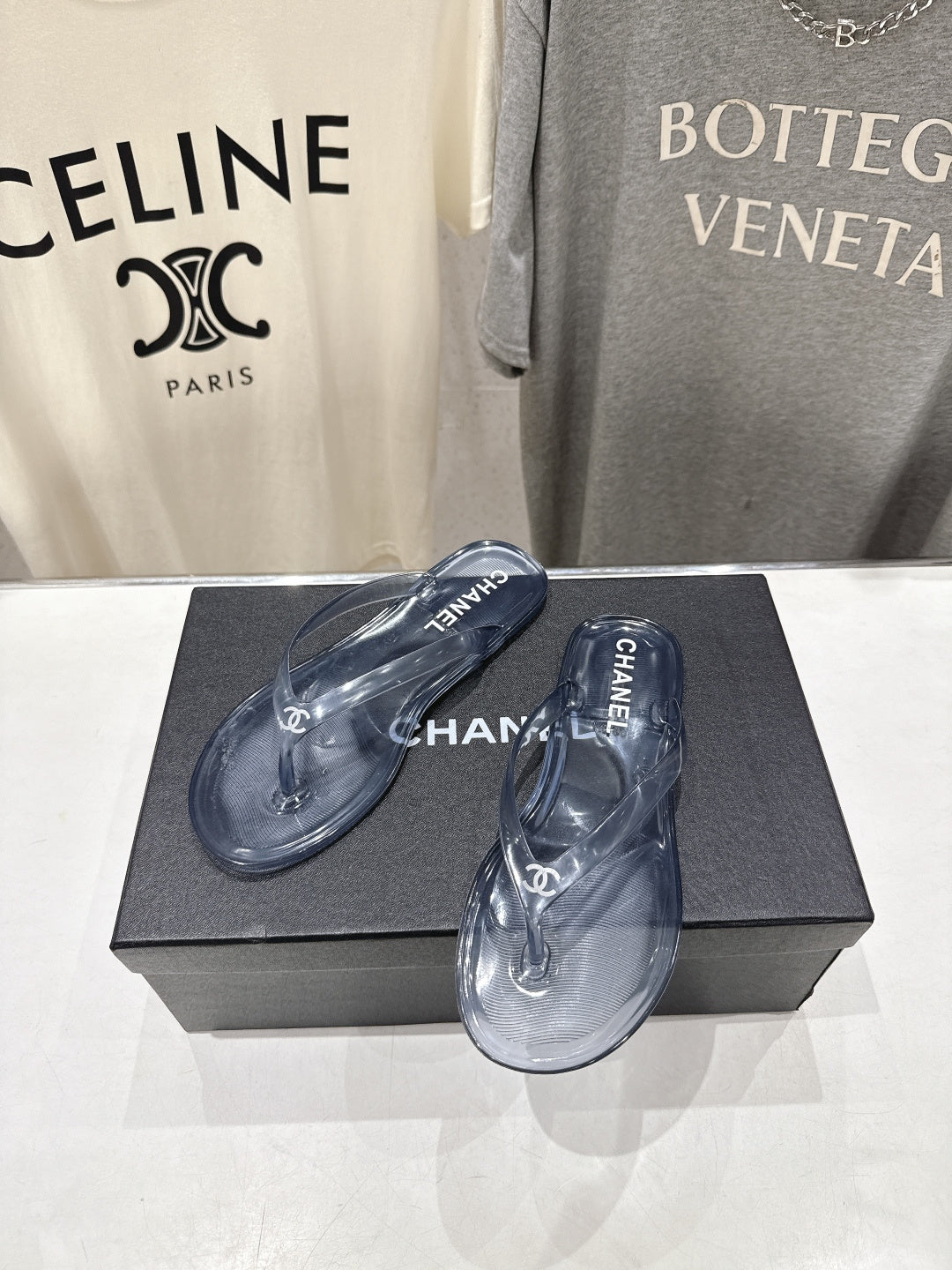 chanel/26SS NEW Transparent flip-flops beach slippers