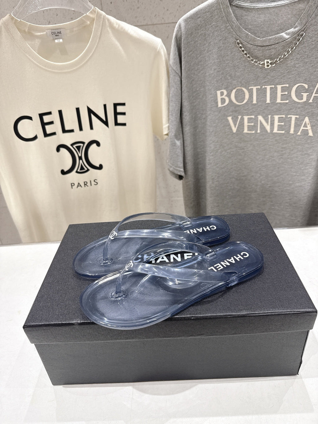 chanel/26SS NEW Transparent flip-flops beach slippers