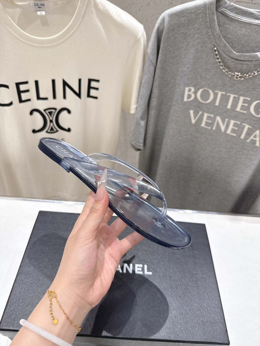 chanel/26SS NEW Transparent flip-flops beach slippers