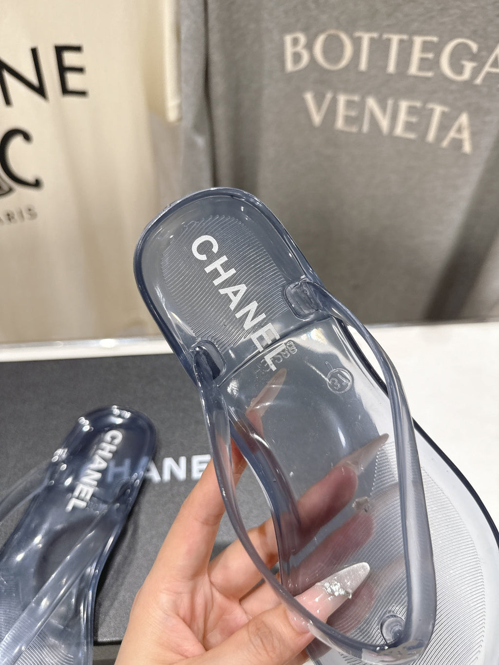 chanel/26SS NEW Transparent flip-flops beach slippers