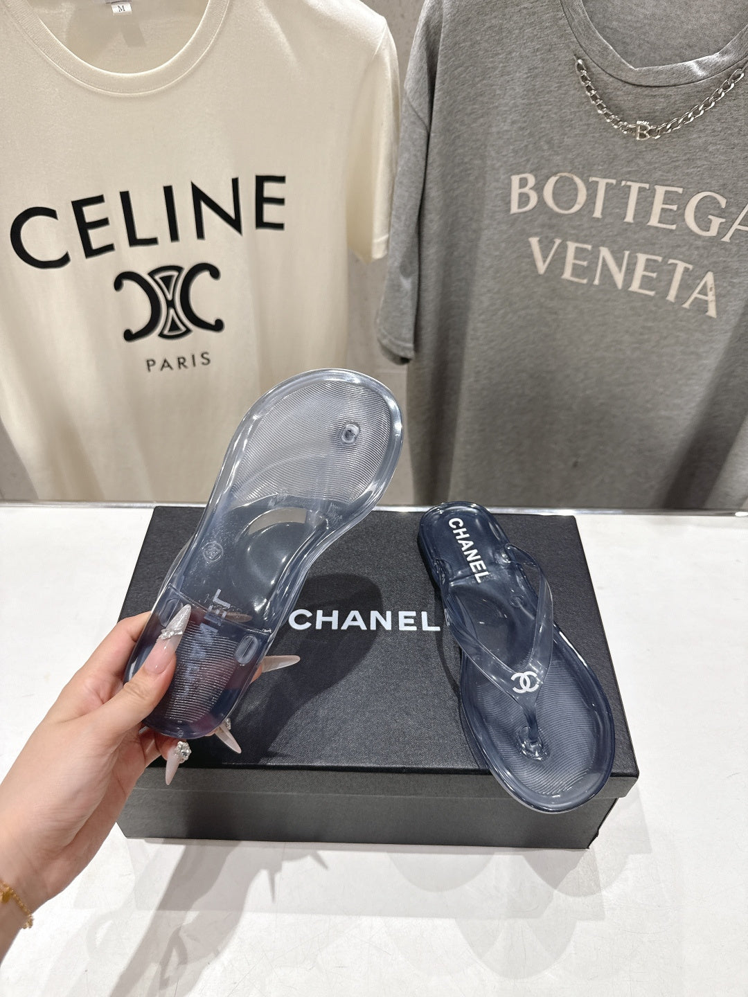 chanel/26SS NEW Transparent flip-flops beach slippers