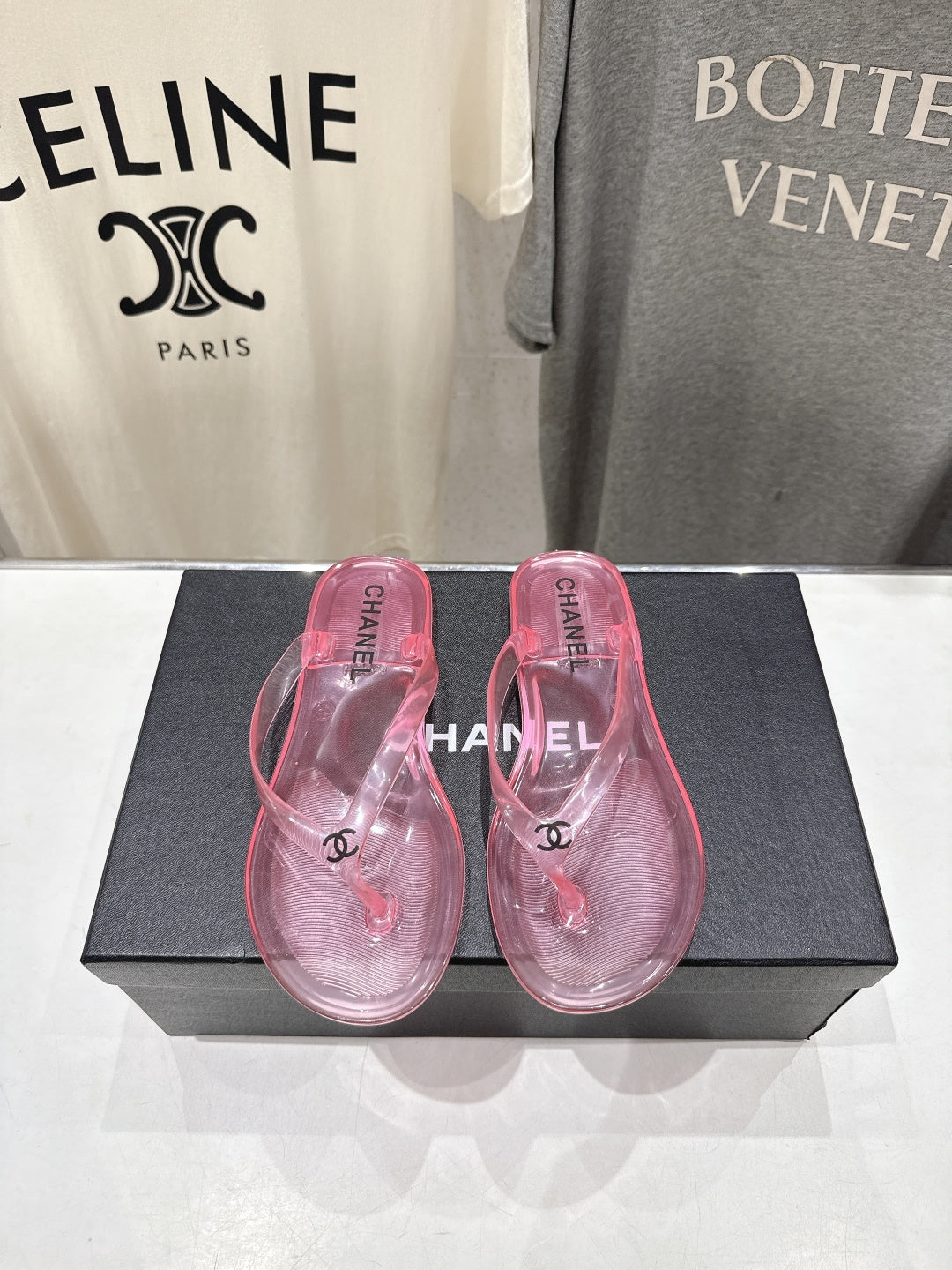 chanel/26SS NEW Transparent flip-flops beach slippers