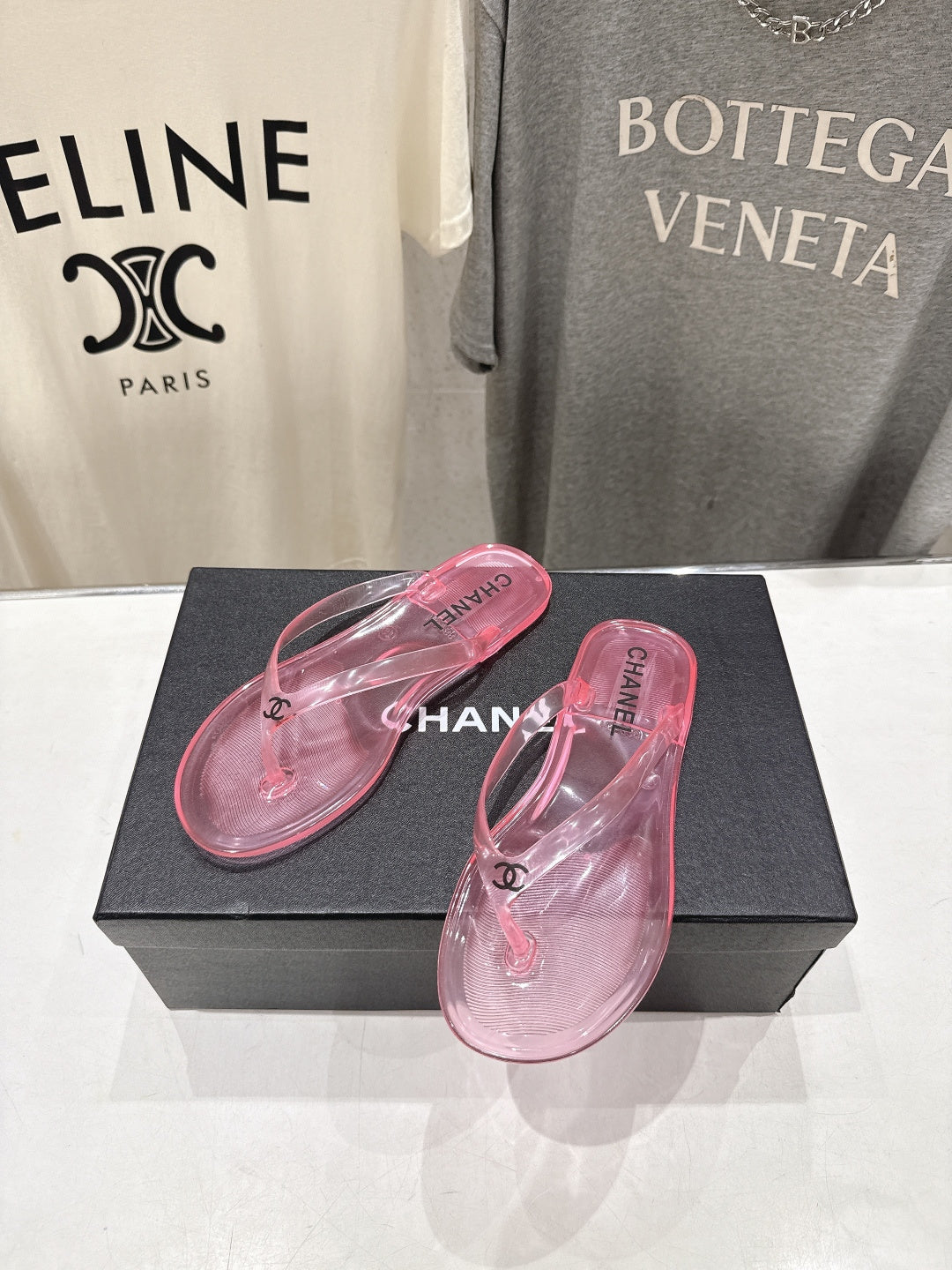 chanel/26SS NEW Transparent flip-flops beach slippers