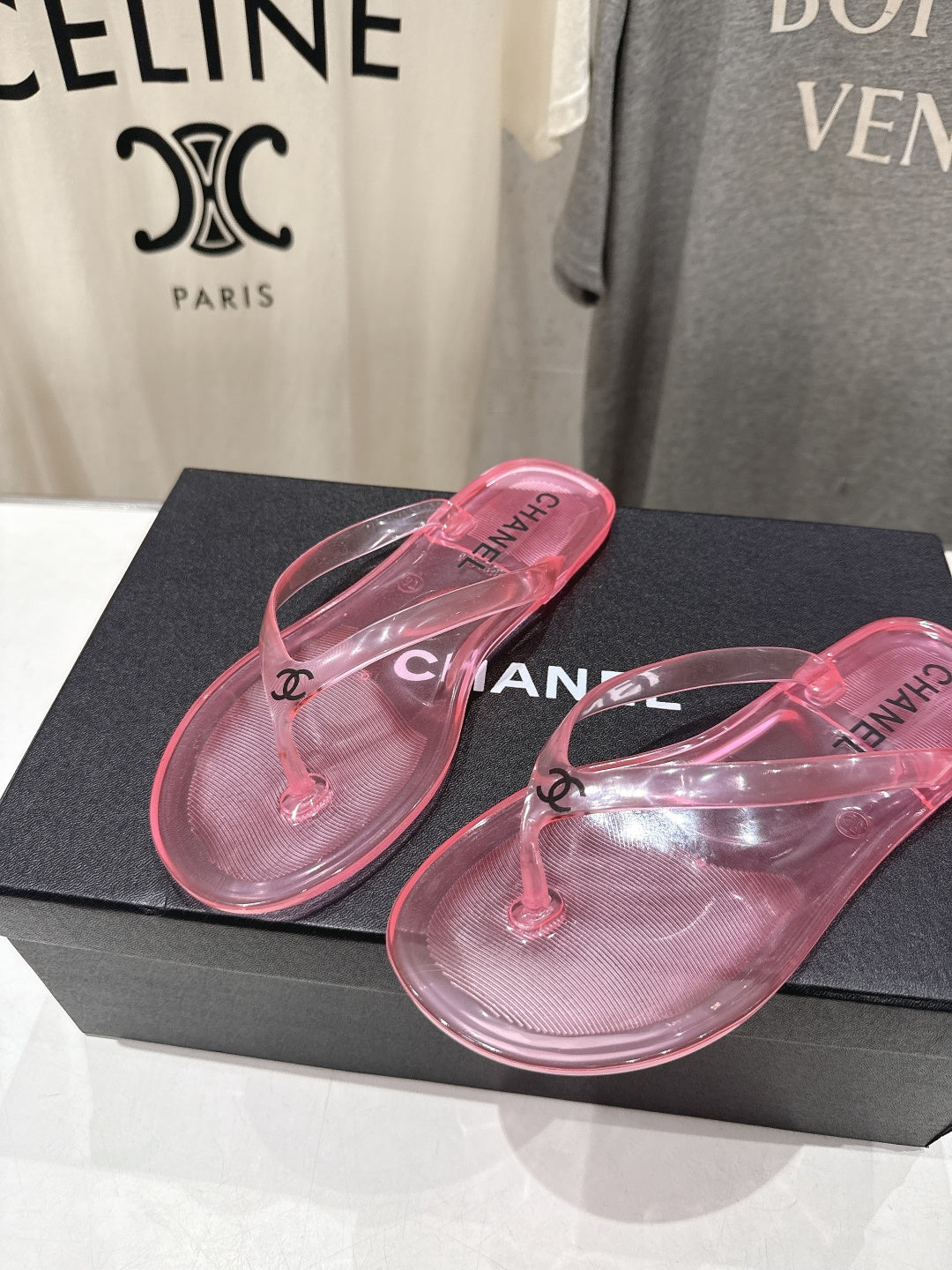 chanel/26SS NEW Transparent flip-flops beach slippers
