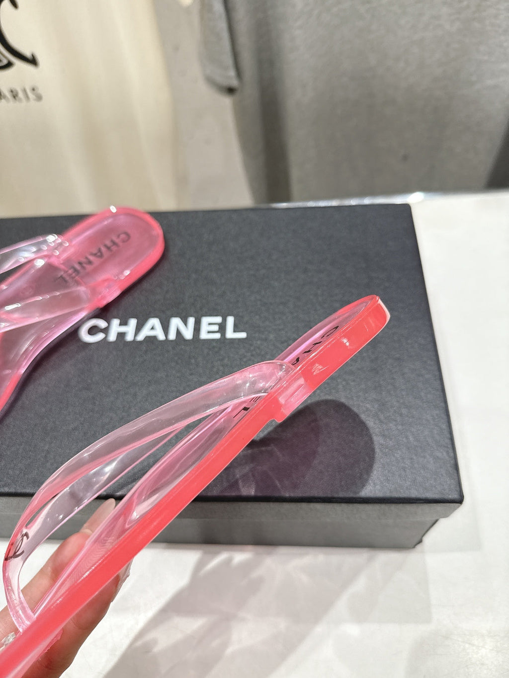 chanel/26SS NEW Transparent flip-flops beach slippers