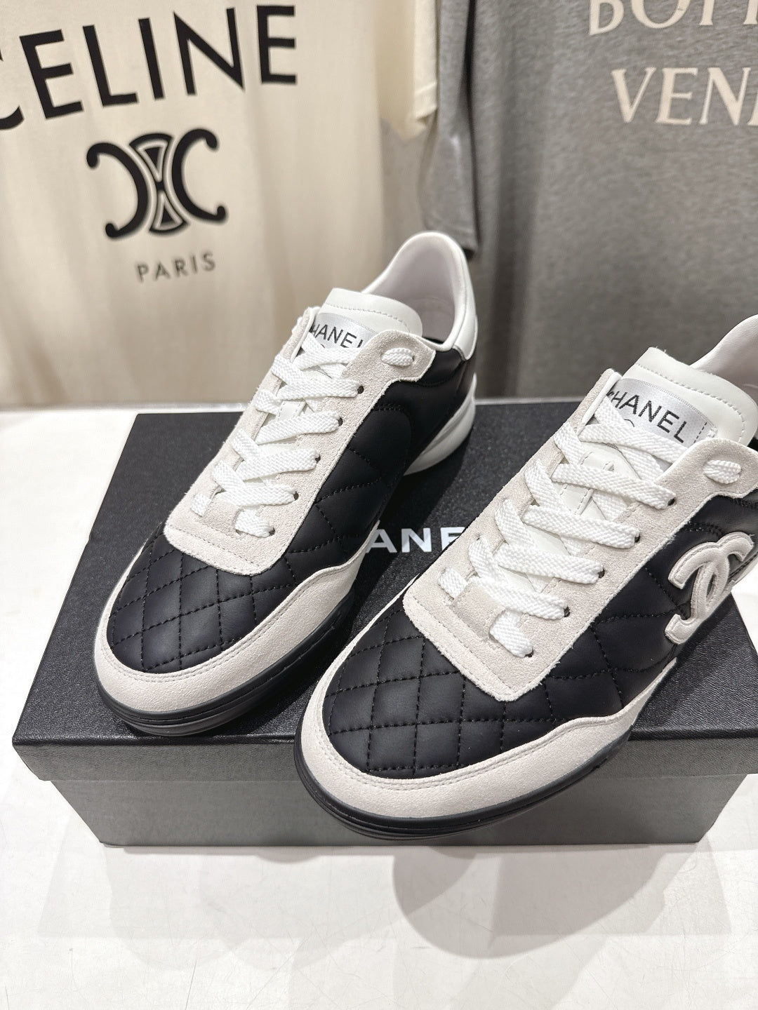 chanel/26SS NEW Diamond Panda Shoes Casual White Shoes Sports Shoes
