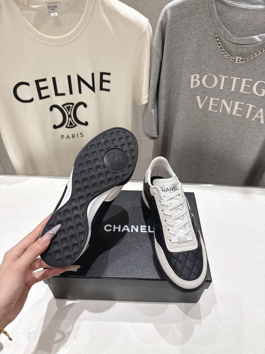 chanel/26SS NEW Diamond Panda Shoes Casual White Shoes Sports Shoes