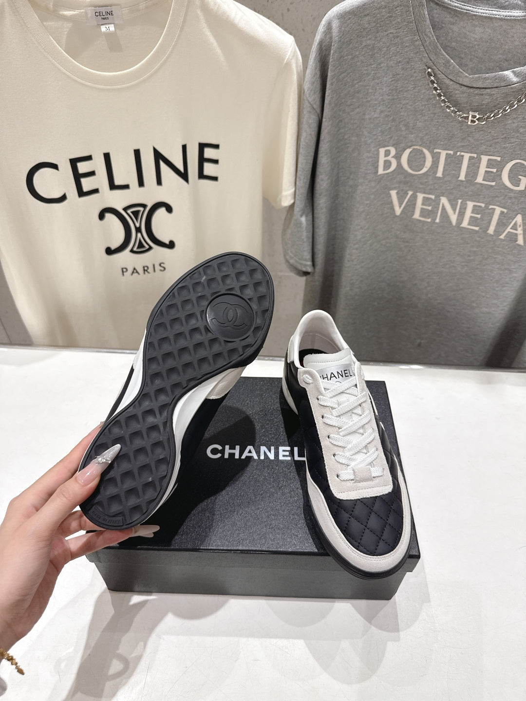 chanel/26SS NEW Diamond Panda Shoes Casual White Shoes Sports Shoes