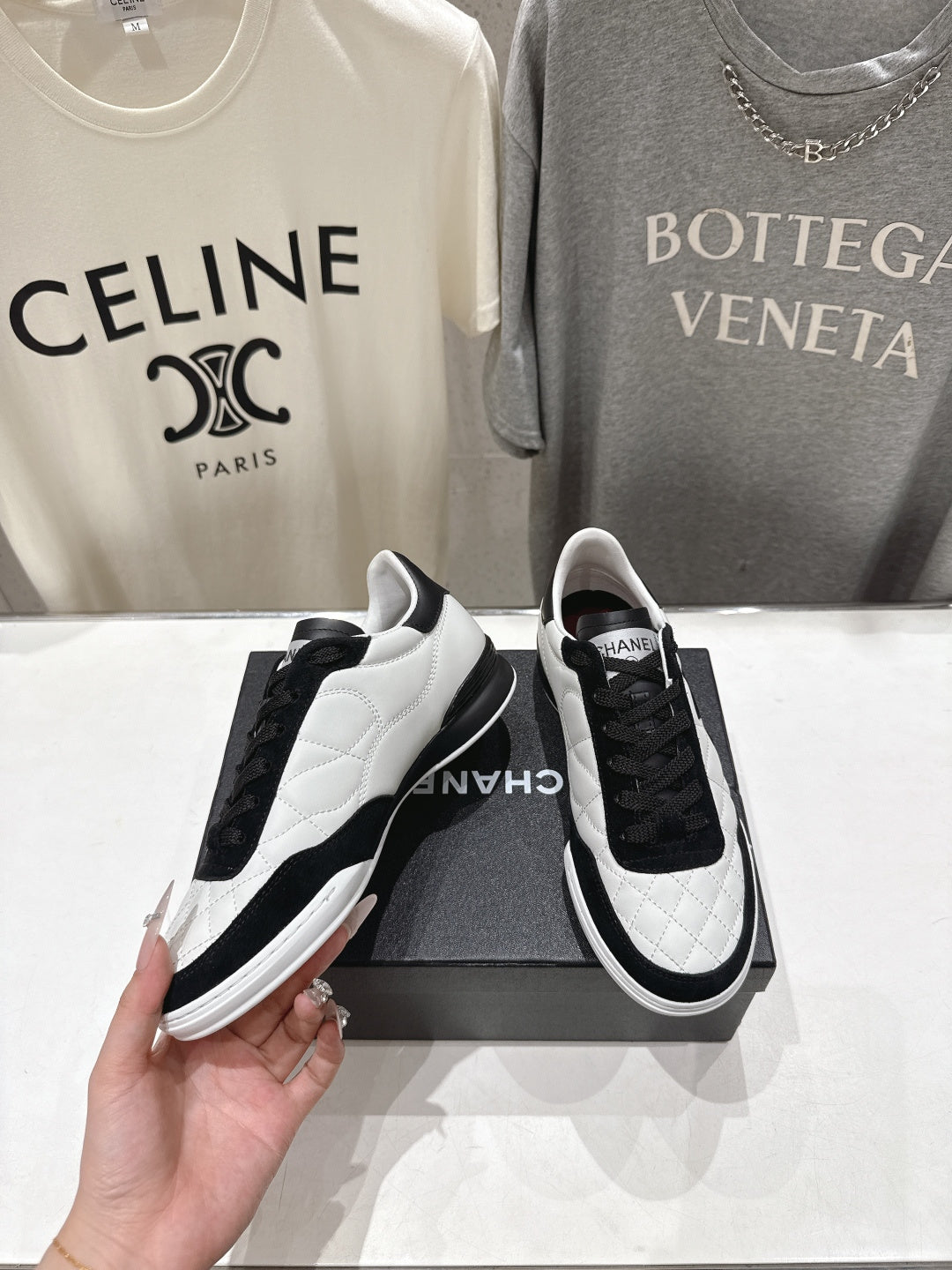 chanel/26SS NEW Diamond Panda Shoes Casual White Shoes Sports Shoes