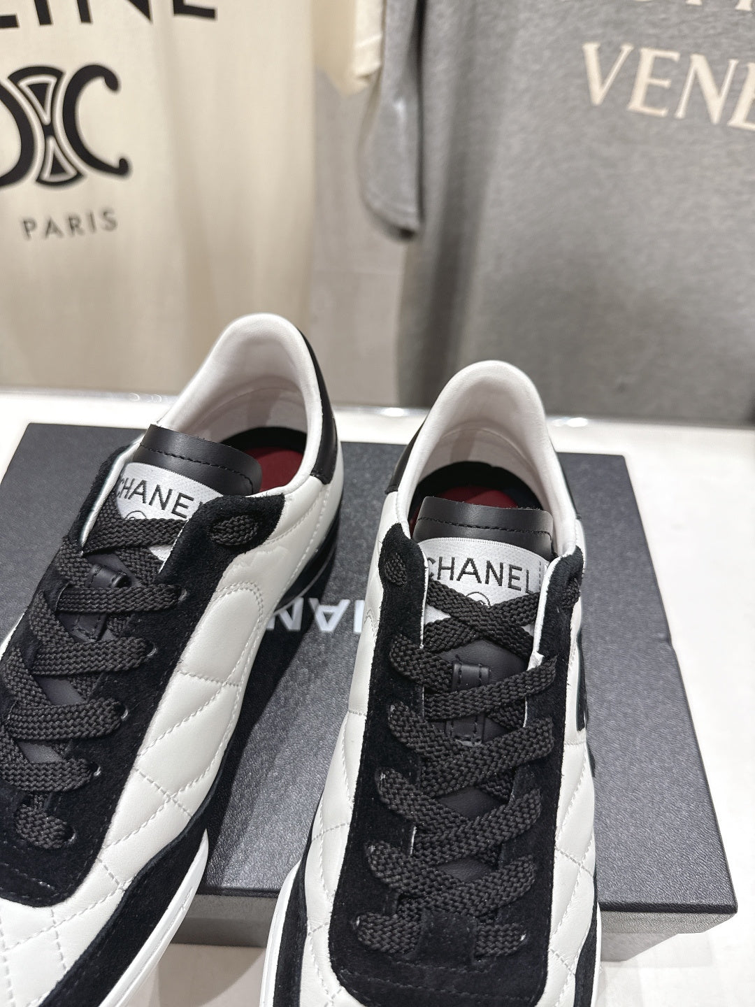 chanel/26SS NEW Diamond Panda Shoes Casual White Shoes Sports Shoes