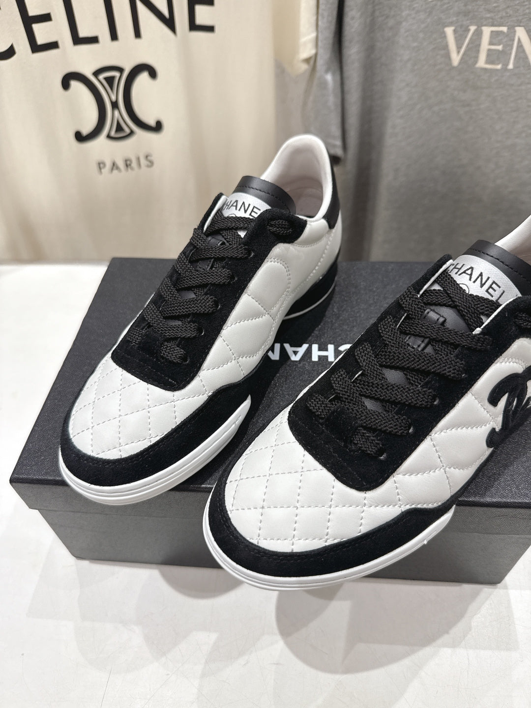 chanel/26SS NEW Diamond Panda Shoes Casual White Shoes Sports Shoes