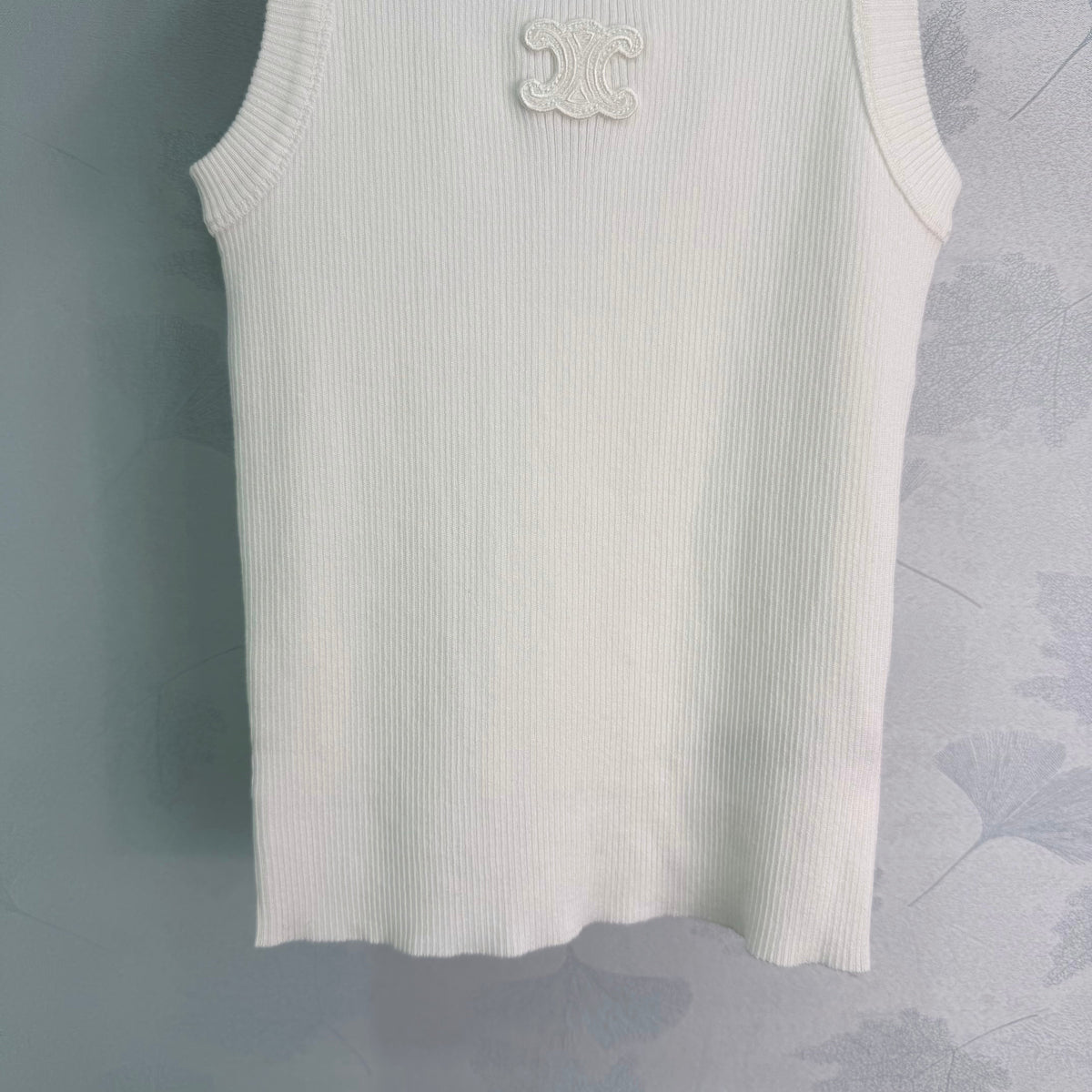 celine/26SS NEW ribbed embroidered vest