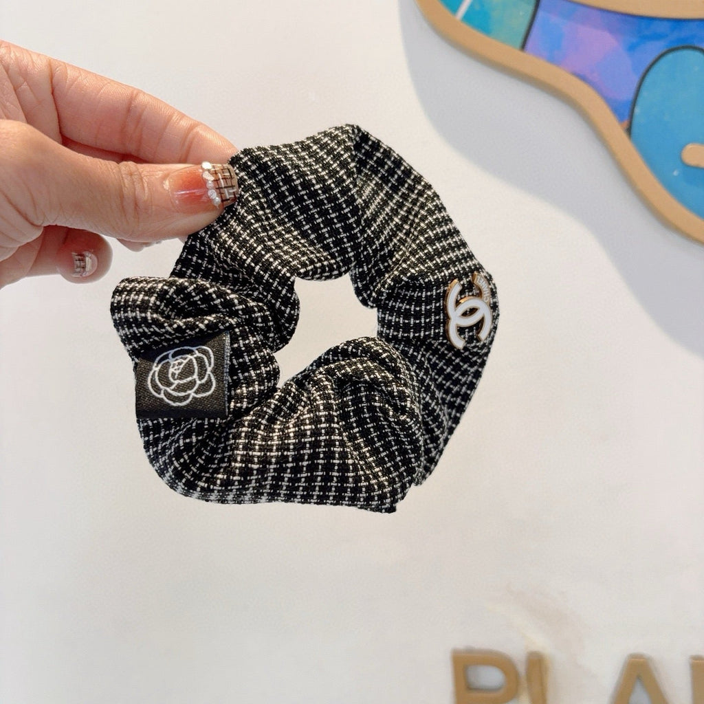 chanel/26SS NEW Double C letter fabric hair tie