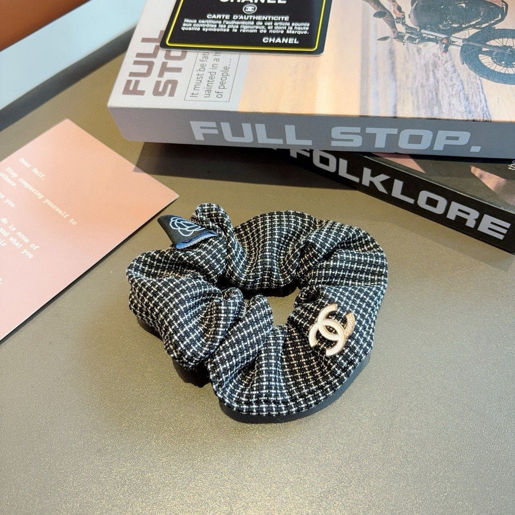 chanel/26SS NEW Double C letter fabric hair tie