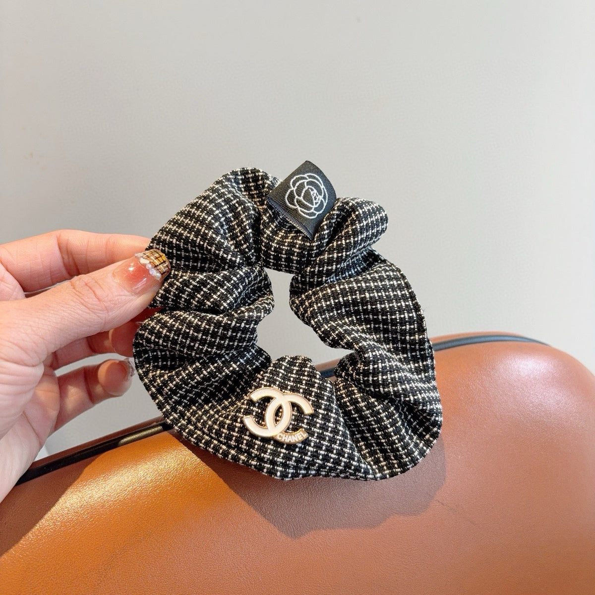 chanel/26SS NEW Double C letter fabric hair tie