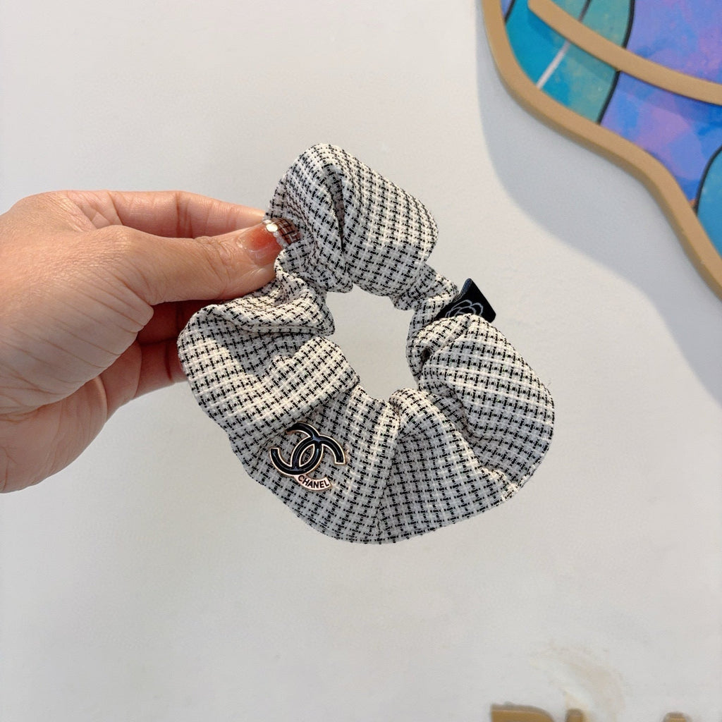 chanel/26SS NEW Double C letter fabric hair tie