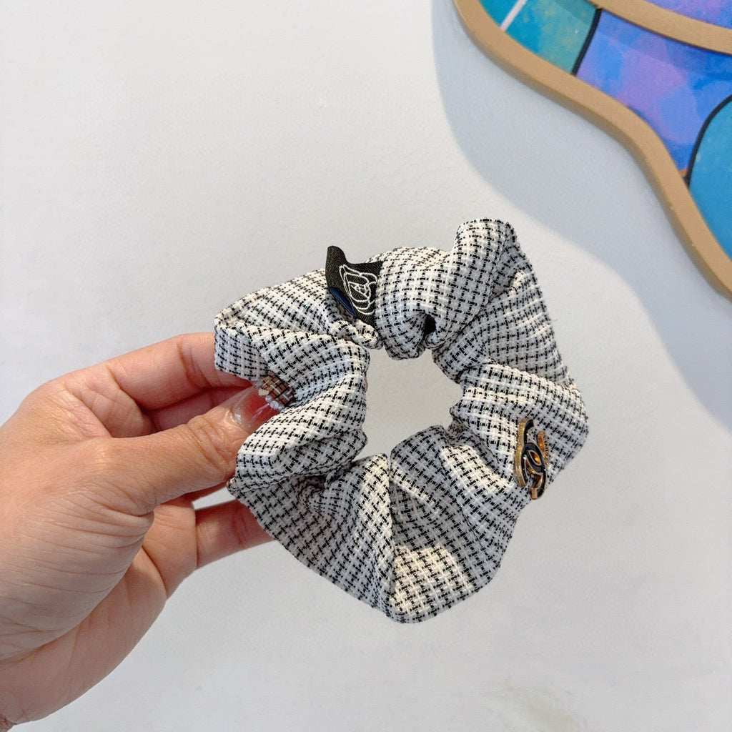 chanel/26SS NEW Double C letter fabric hair tie