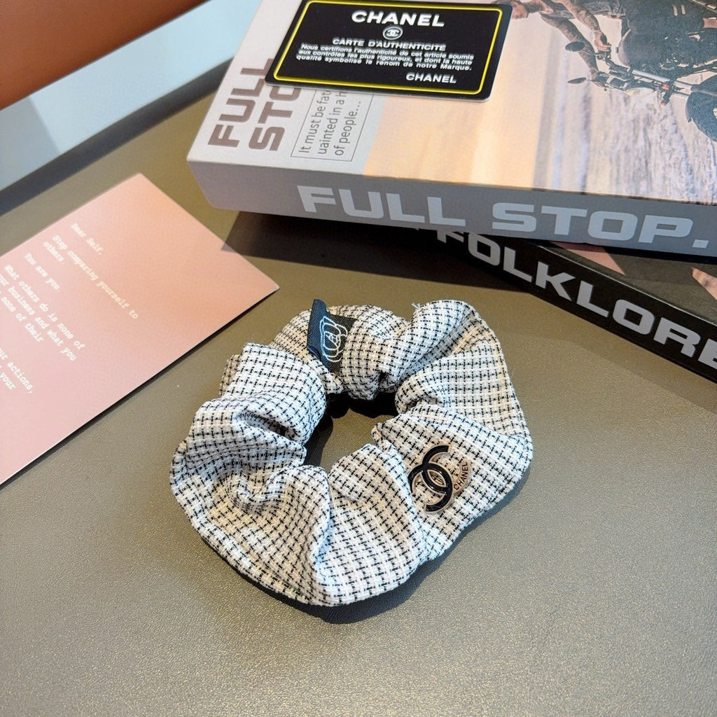 chanel/26SS NEW Double C letter fabric hair tie