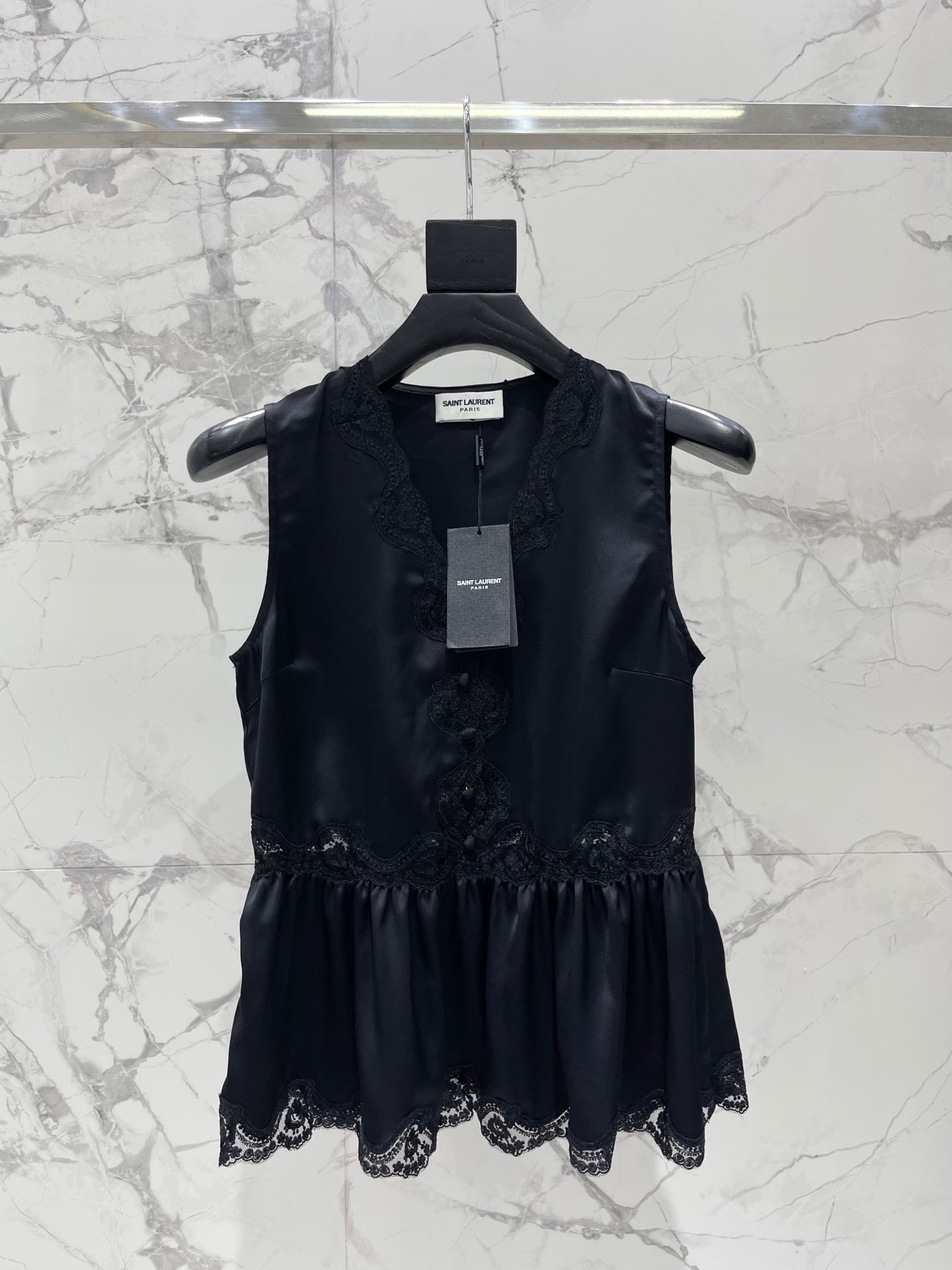 Yves Saint Laurent/26SS NEW Vacation ⛱️lace stitching sleeveless vest
