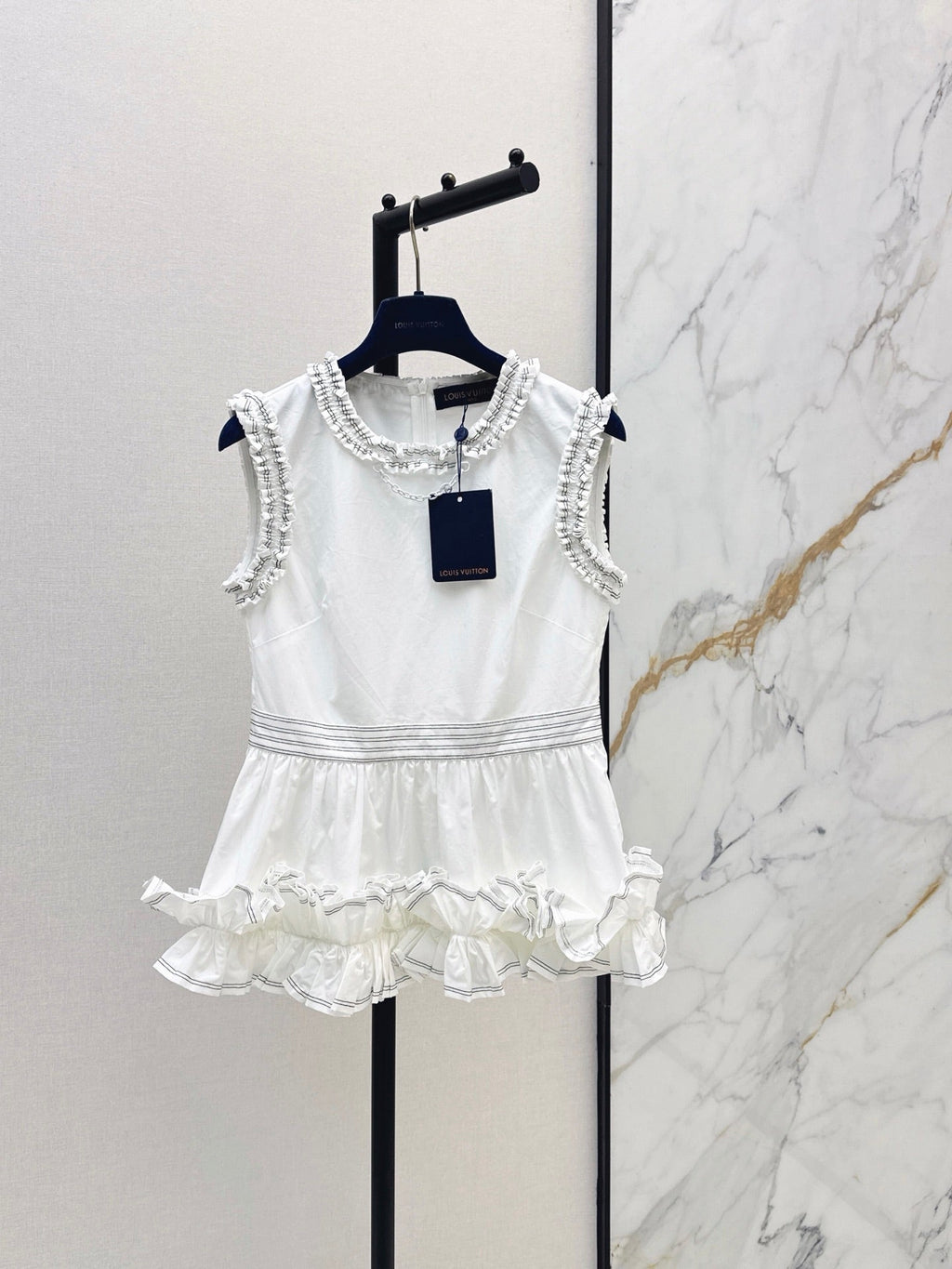 Louis Vuitton/26SS NEW Sleeveless Top with Ruffled Hem