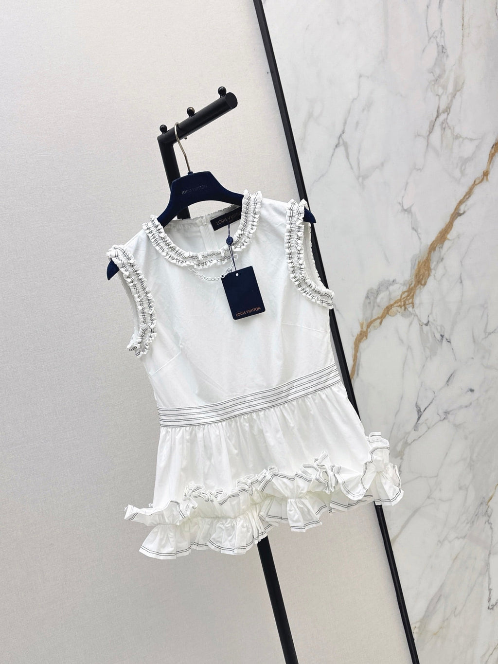 Louis Vuitton/26SS NEW Sleeveless Top with Ruffled Hem