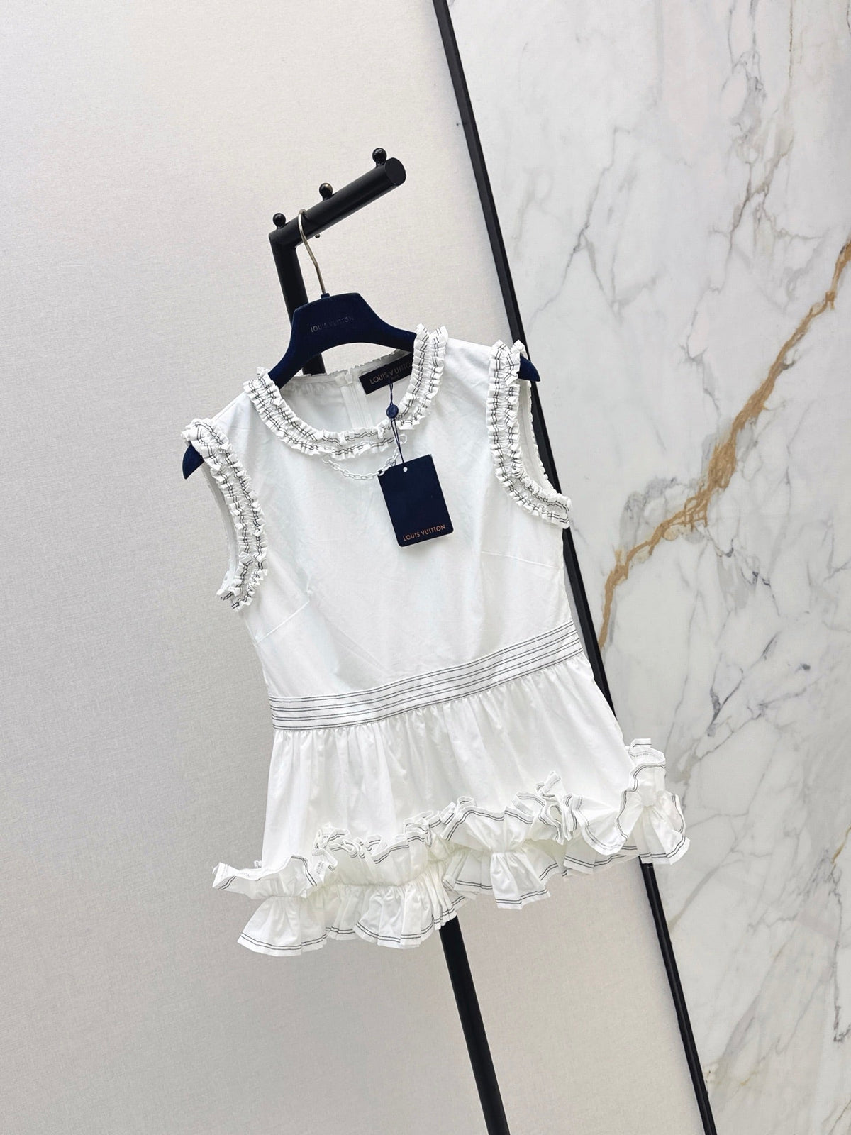 Louis Vuitton/26SS NEW Sleeveless Top with Ruffled Hem