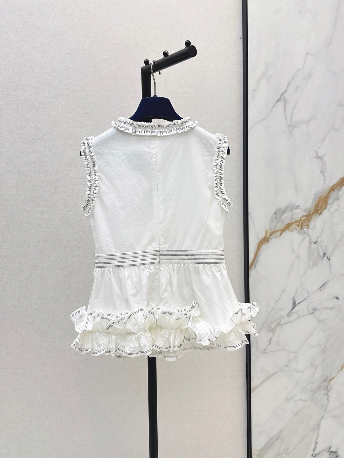 Louis Vuitton/26SS NEW Sleeveless Top with Ruffled Hem