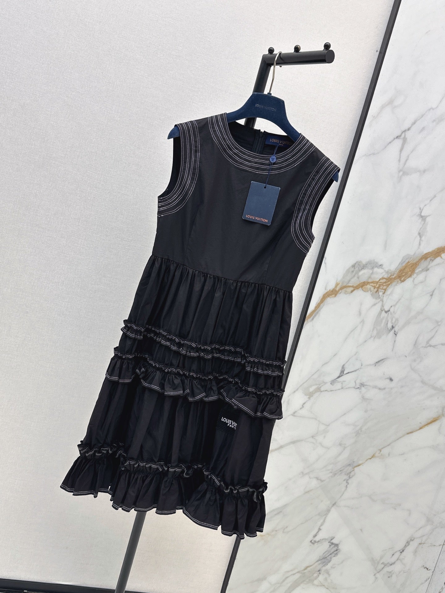 Louis Vuitton/26SS NEW Sleeveless Long Dress with Ruffled Hem