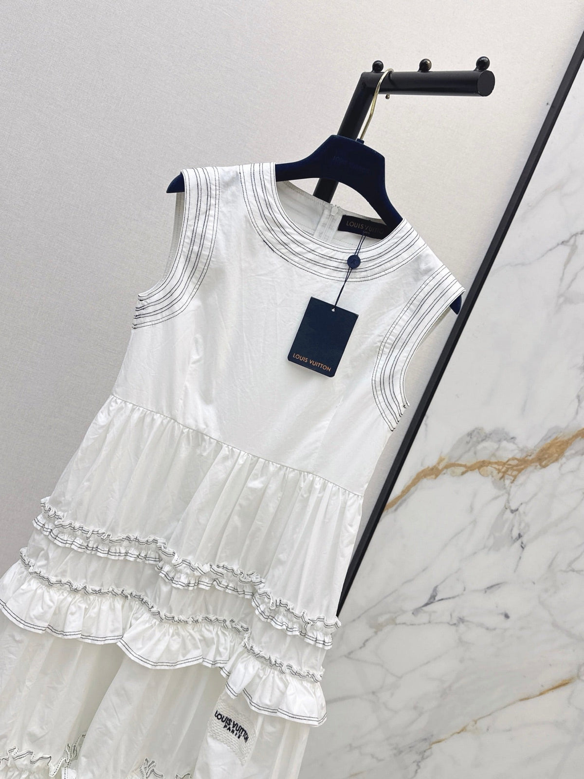 Louis Vuitton/26SS NEW Sleeveless Long Dress with Ruffled Hem