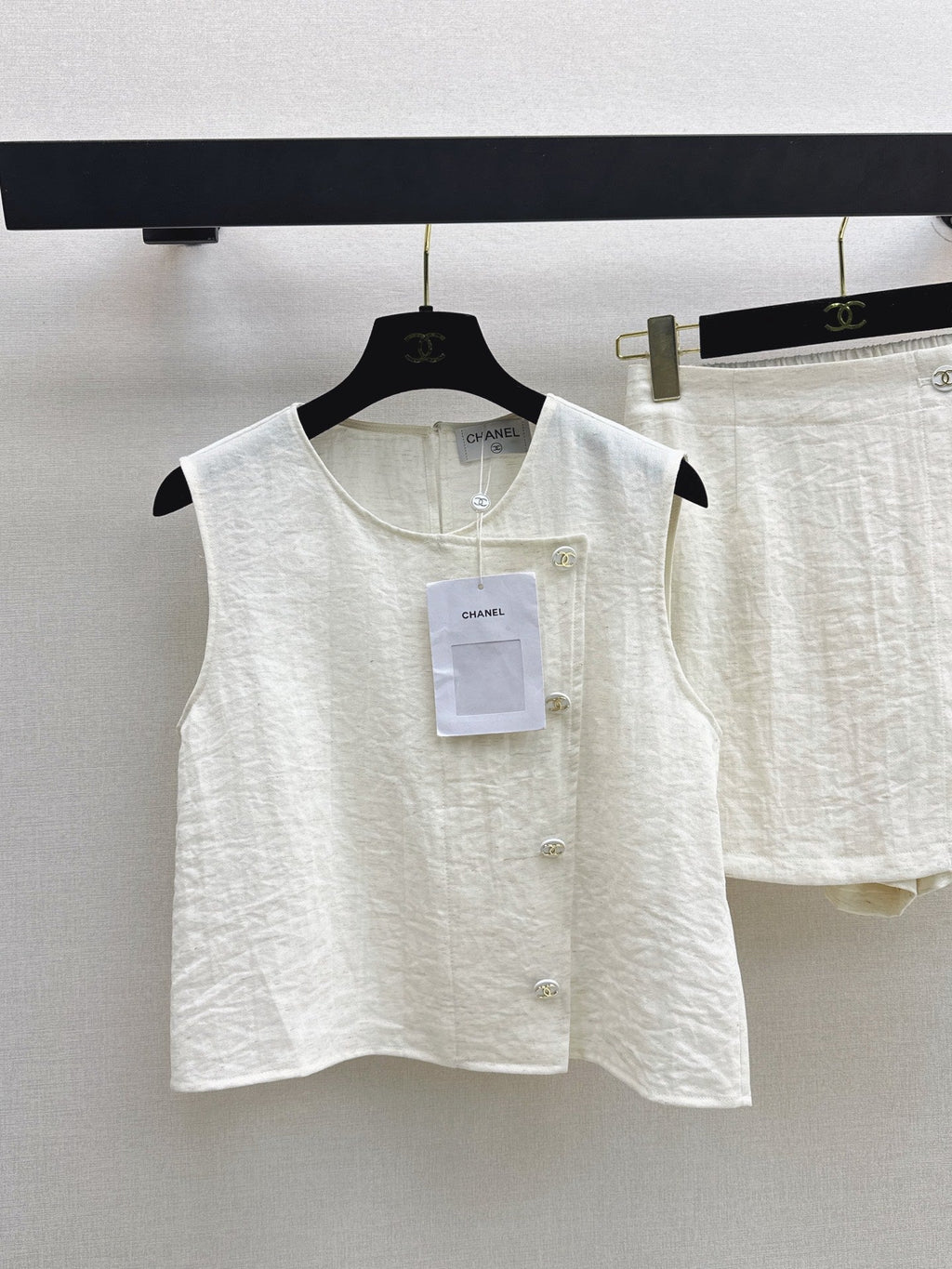 chanel/26SS NEW Sleeveless Vest Set 🤎 Made of linen fiber