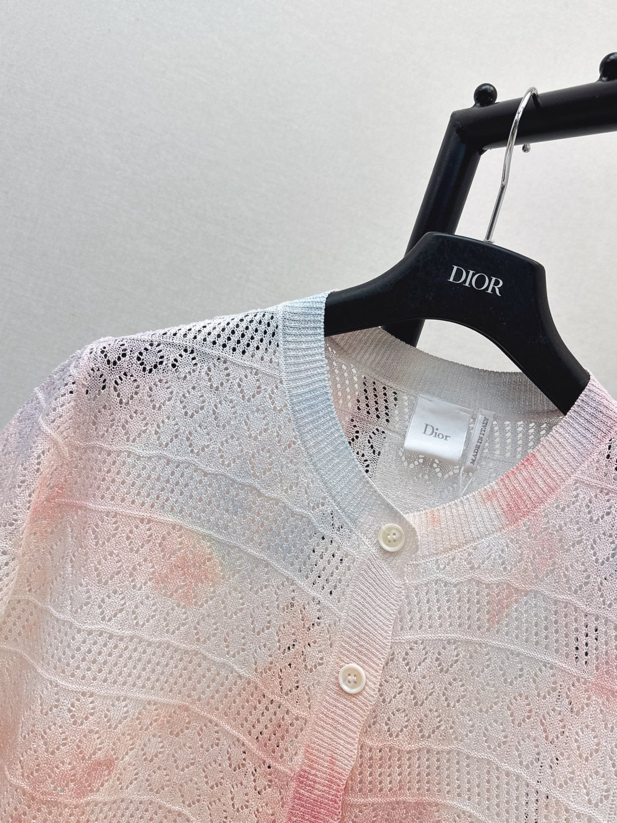 Dior/26SS NEW Gradient Round Neck Short Sleeve Knit Cardigan
