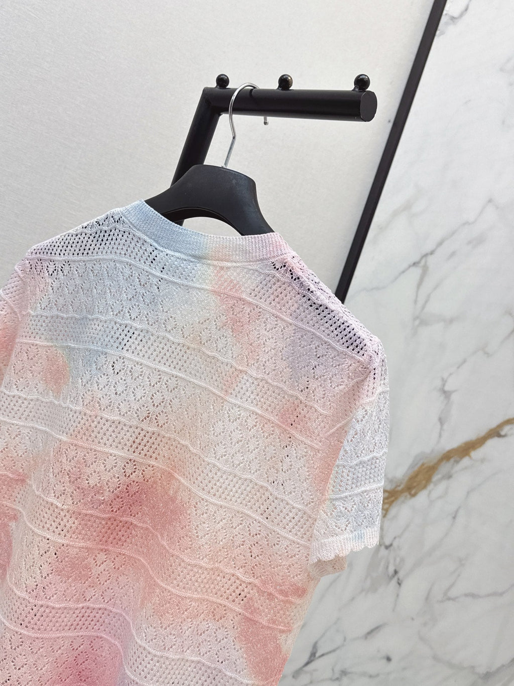 Dior/26SS NEW Gradient Round Neck Short Sleeve Knit Cardigan