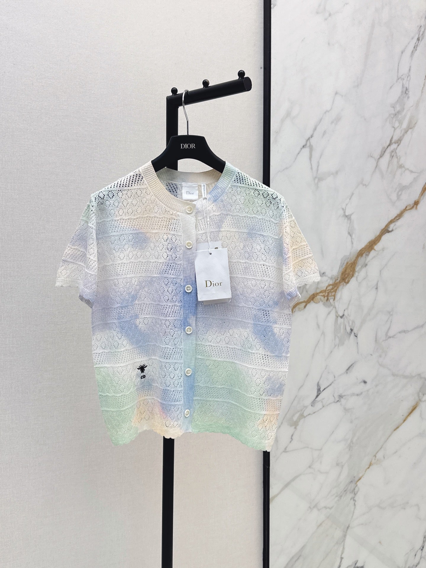 dior/26SS NEW Gradient Round Neck Short Sleeve Knit Cardigan