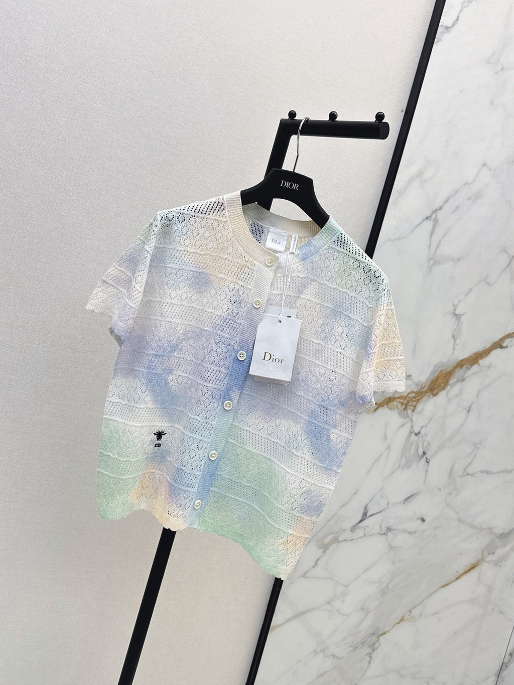 dior/26SS NEW Gradient Round Neck Short Sleeve Knit Cardigan