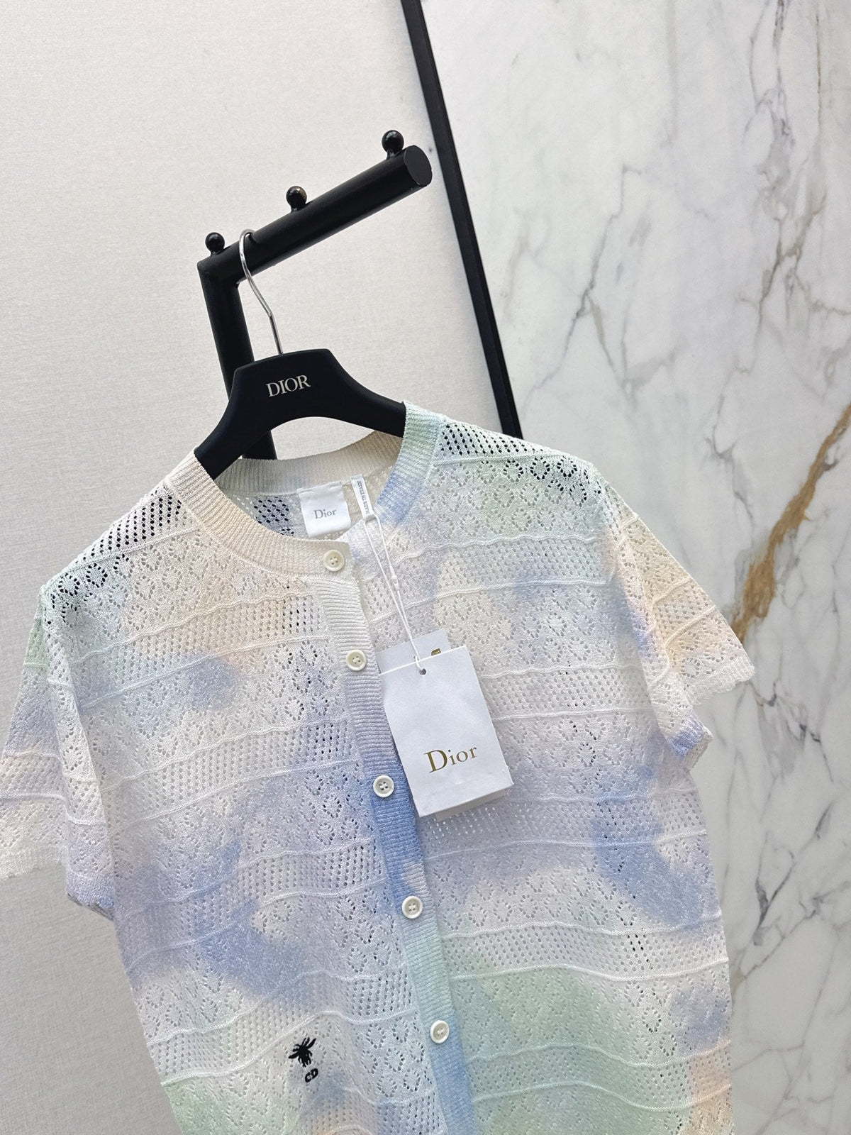 dior/26SS NEW Gradient Round Neck Short Sleeve Knit Cardigan