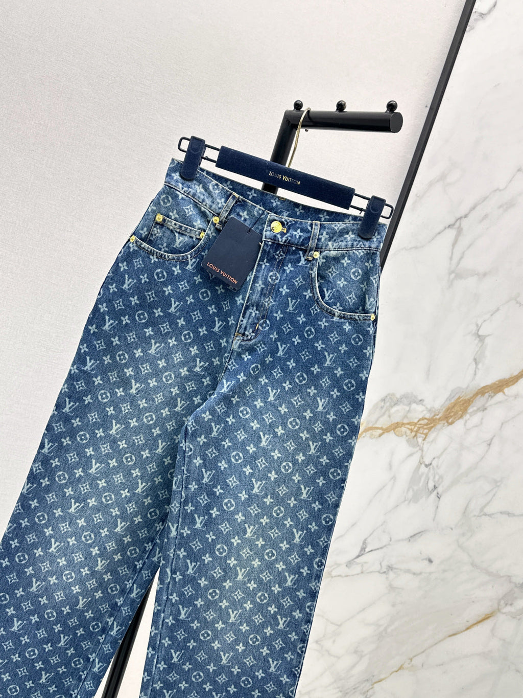 26SS NEW Retro MONOGRAM Laser-Eye Straight Leg Jeans