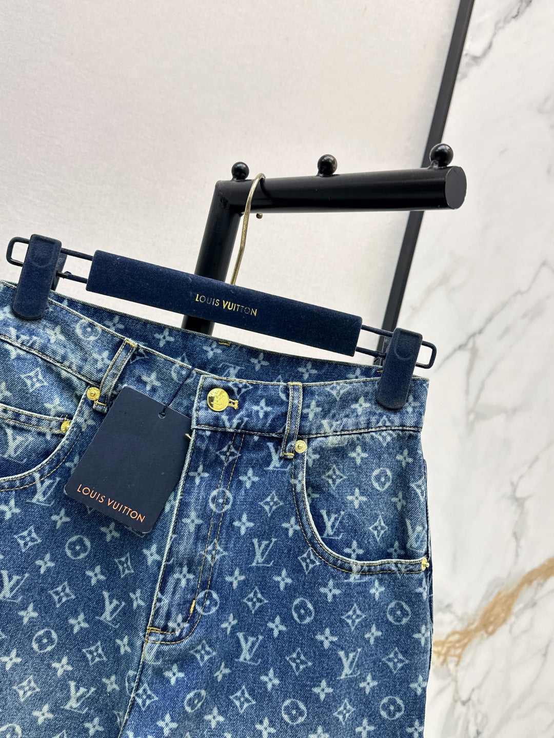 26SS NEW Retro MONOGRAM Laser-Eye Straight Leg Jeans