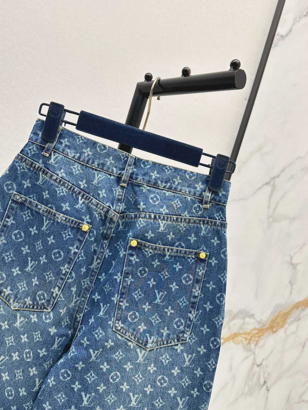 26SS NEW Retro MONOGRAM Laser-Eye Straight Leg Jeans
