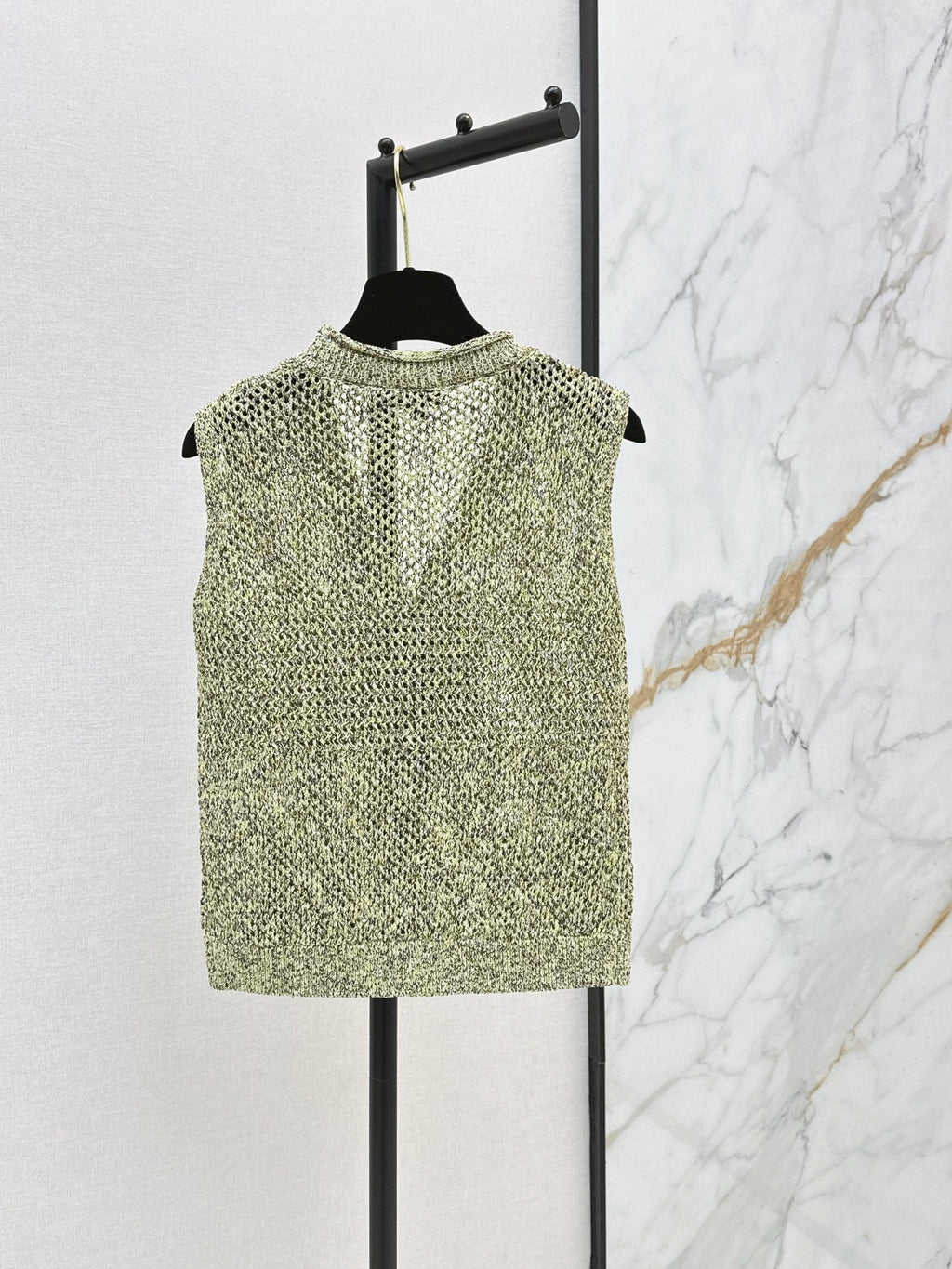 26SS NEW Openwork Knitted Vest 💛 Mixed Color Yarn