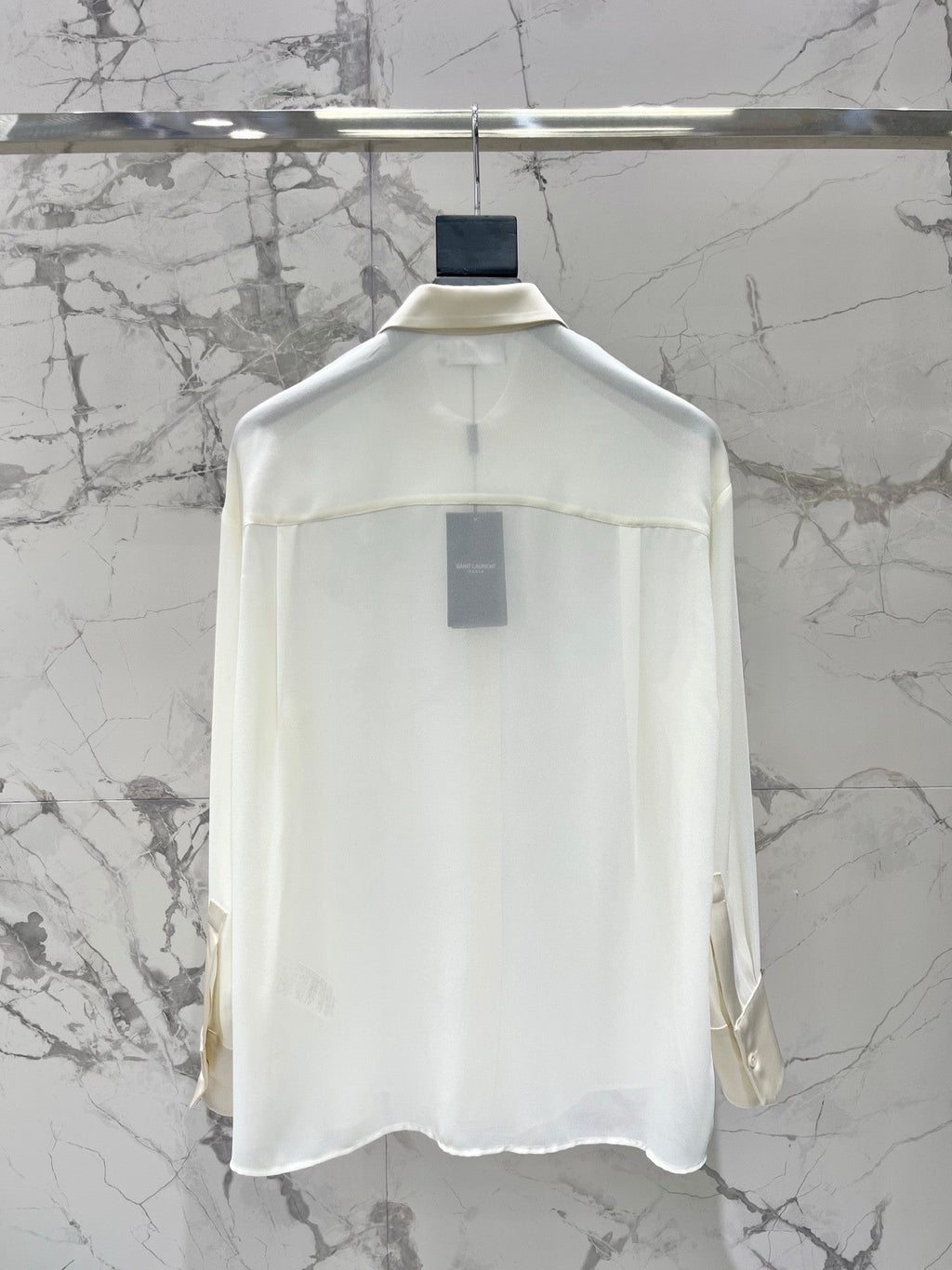 🔥HOT🔥26SS NEW Sheer Thin Collar Shirt with Concealed Buttons