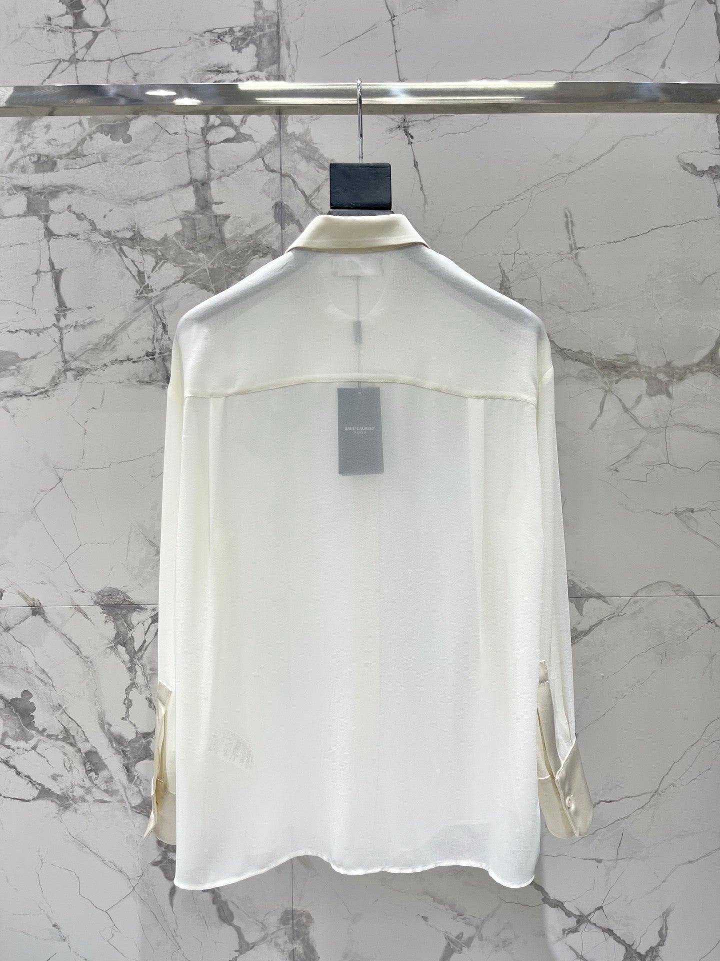 🔥HOT🔥26SS NEW Sheer Thin Collar Shirt with Concealed Buttons