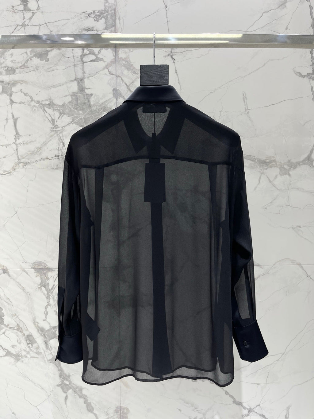 🔥HOT🔥26SS NEW Sheer Thin Collar Shirt with Concealed Buttons