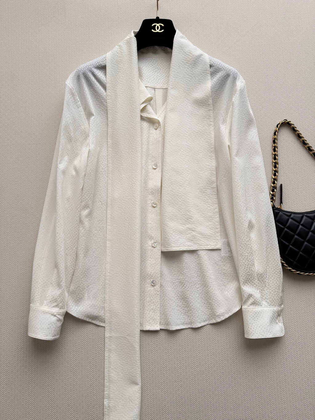 26SS NEW Ribbon Satin Shirt