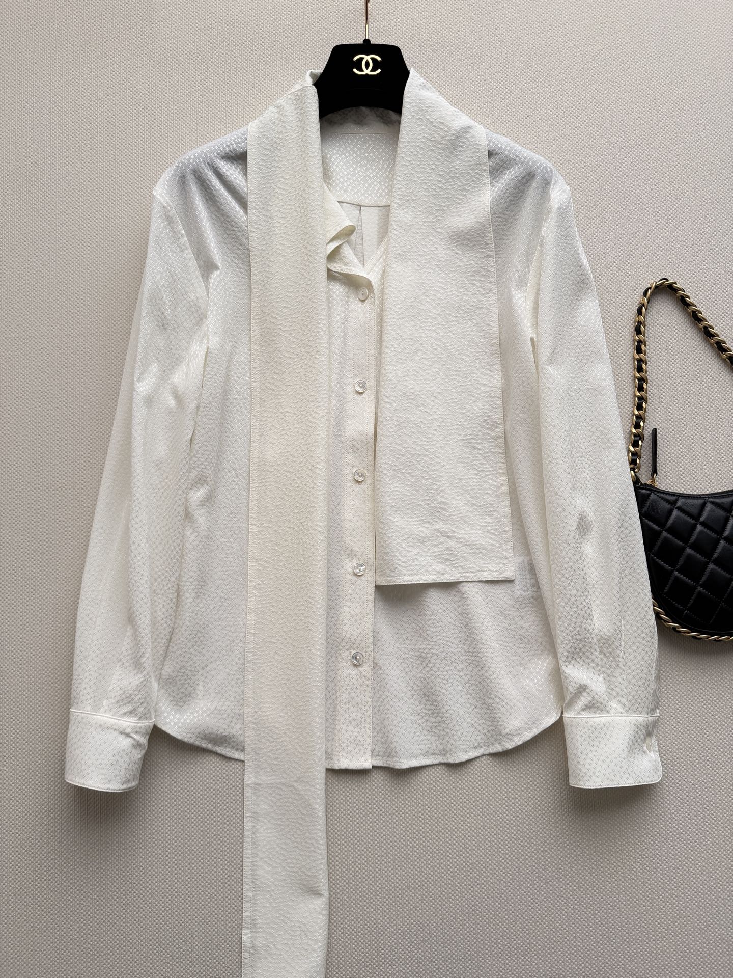 26SS NEW Ribbon Satin Shirt