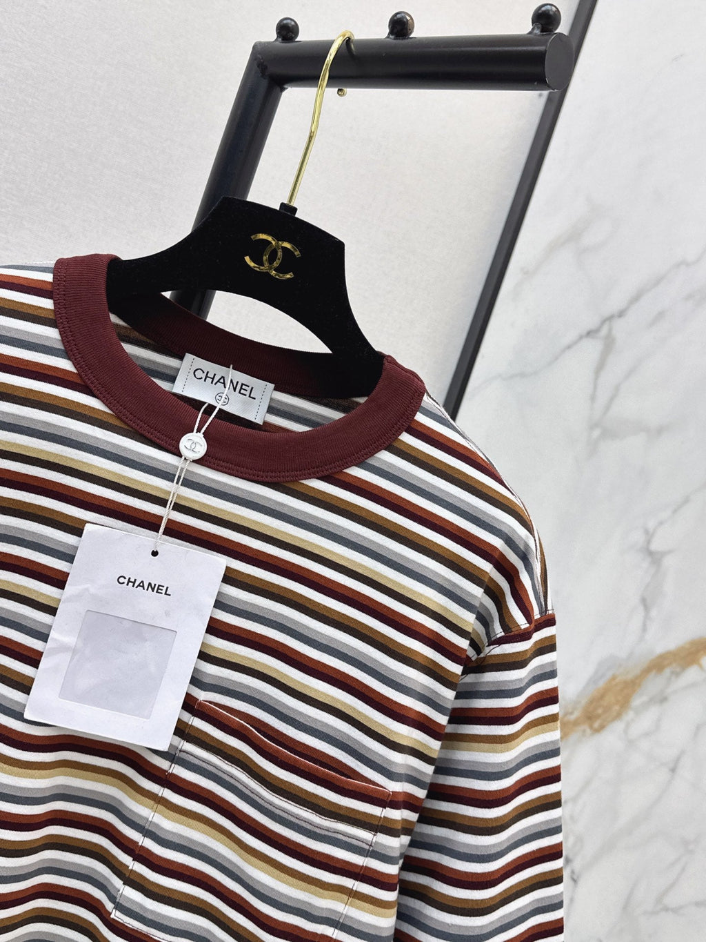 26SS NEW Oversized Striped Seahorse T-Shirt 🤎
