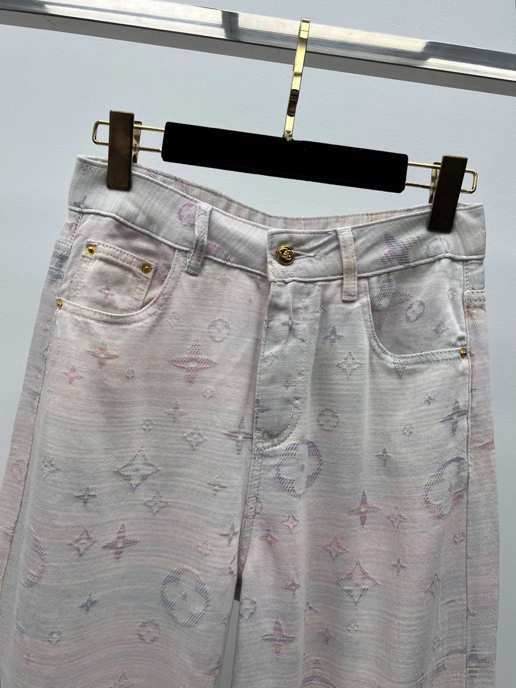 ❤️‍🔥Limited edition❤️‍🔥 26SS NEW Iridescent Jacquard Straight Leg Jeans