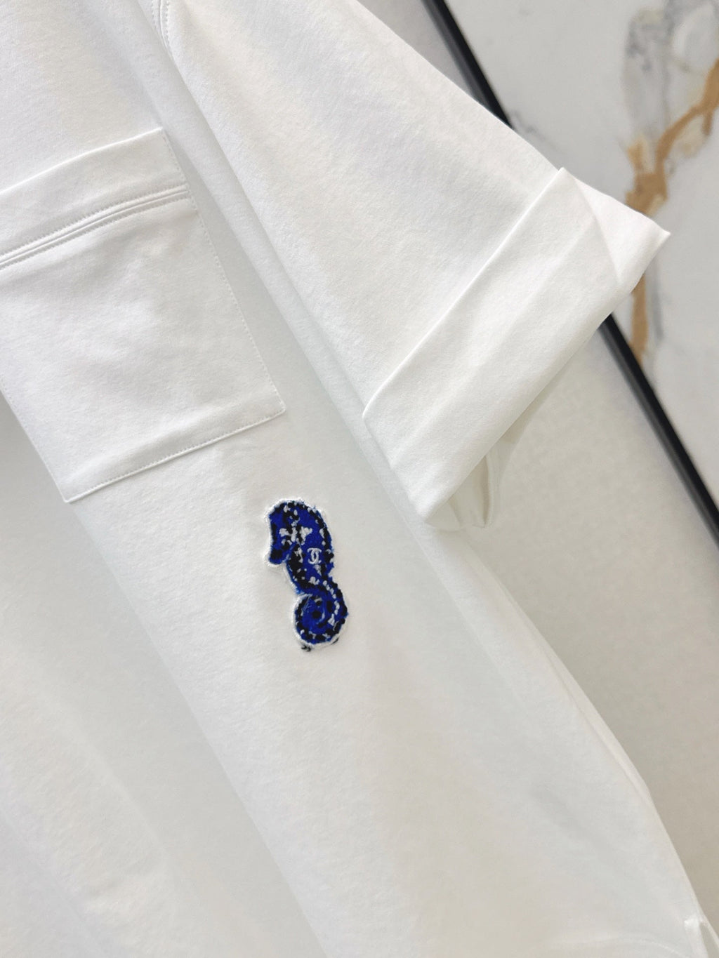 26SS NEW Simple Pocket Loose Rolled-Up Short-Sleeve White T-Shirt 🤍