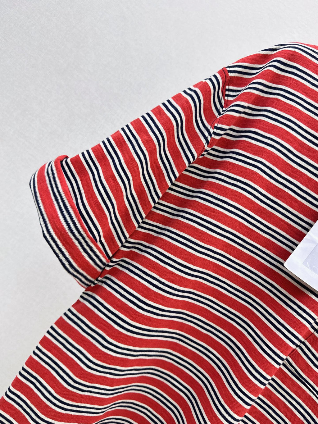 26SS NEW Retro Color Block Striped Rolled-Up Short-Sleeve T-Shirt 🤎