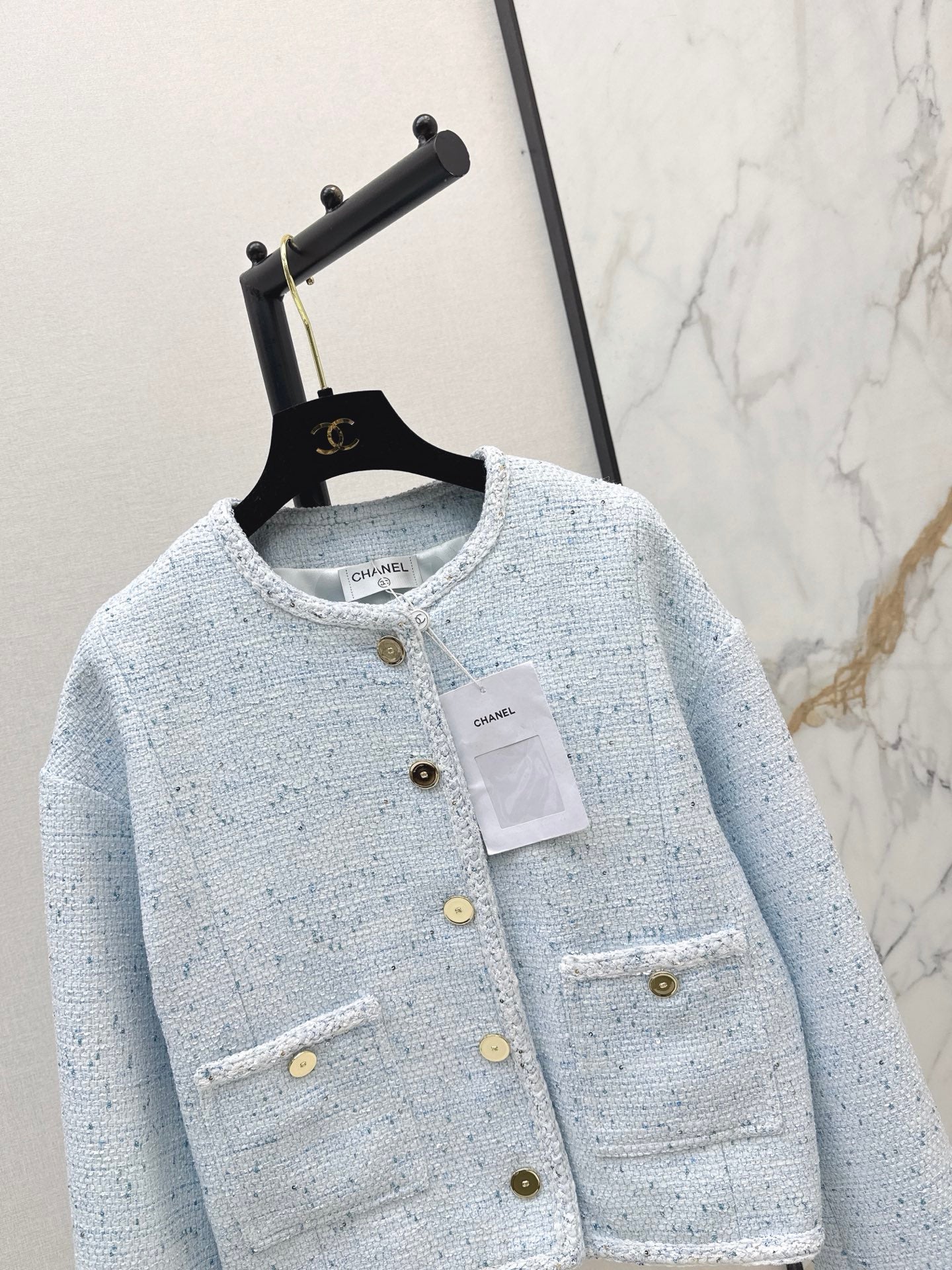 26SS NEW Elegant Woven Crew Neck Jacket🩵