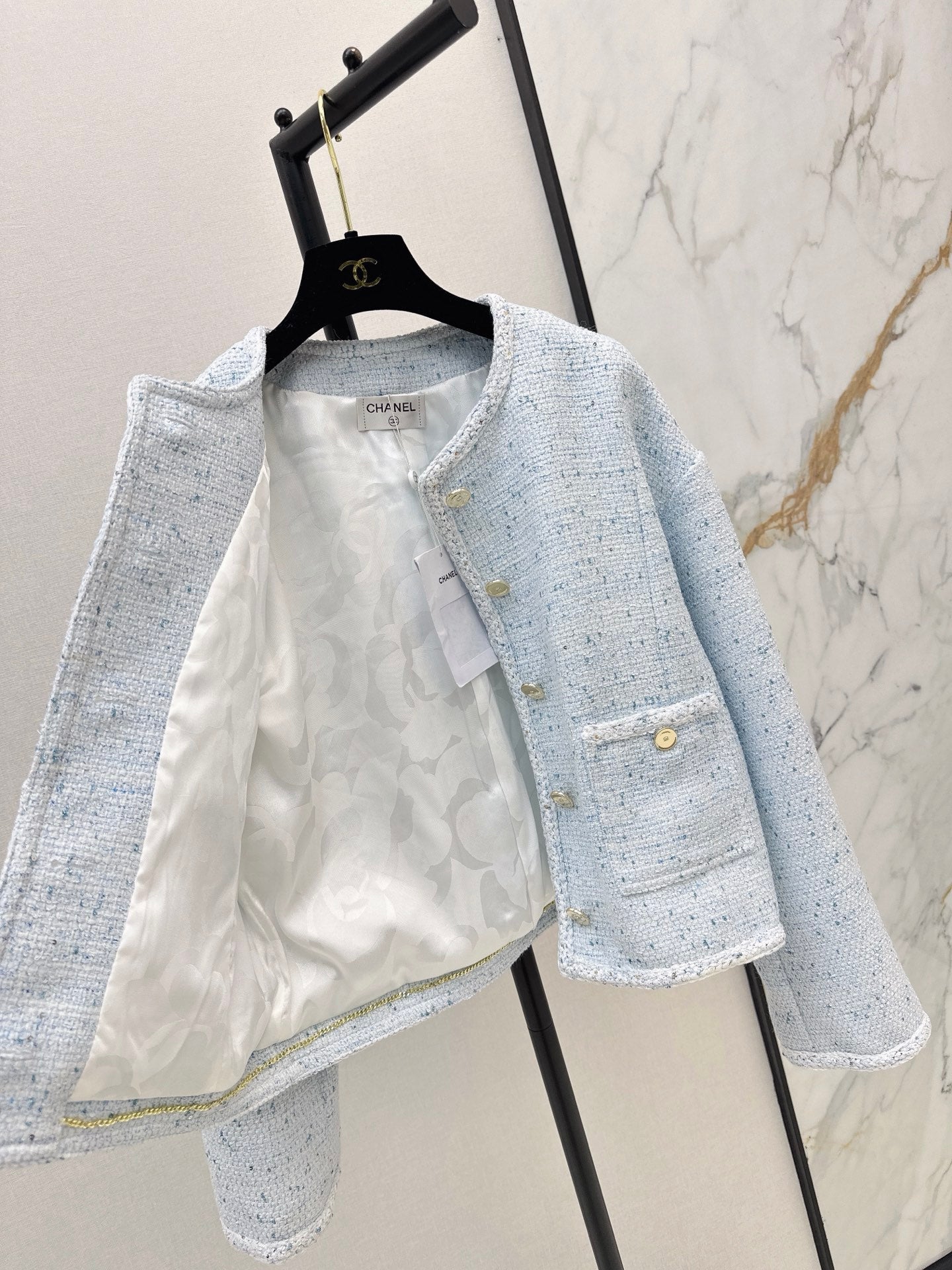 26SS NEW Elegant Woven Crew Neck Jacket🩵